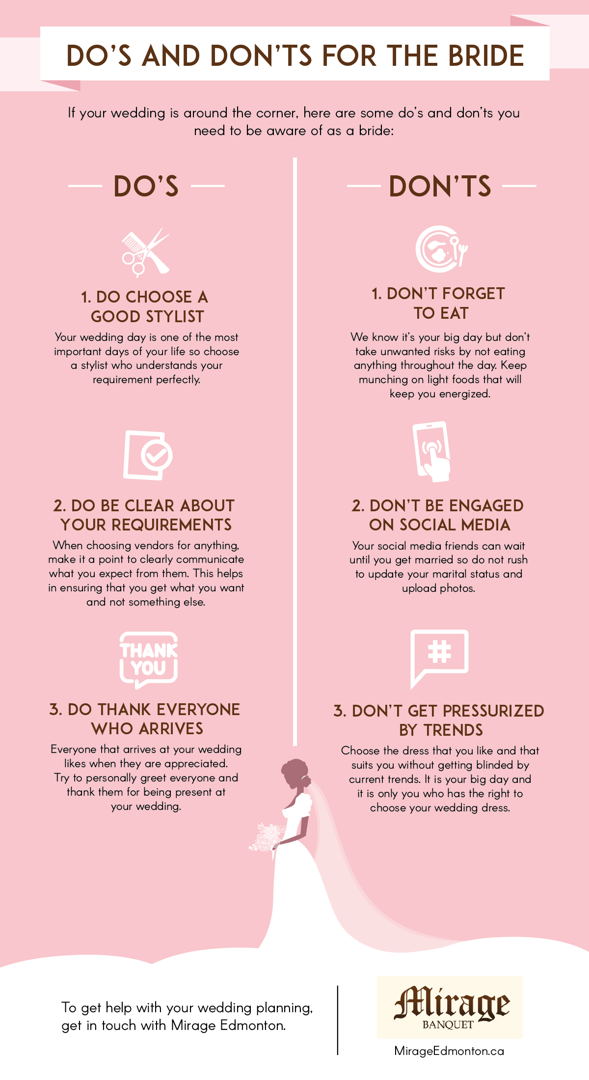 Do's and Don'ts For The Bride